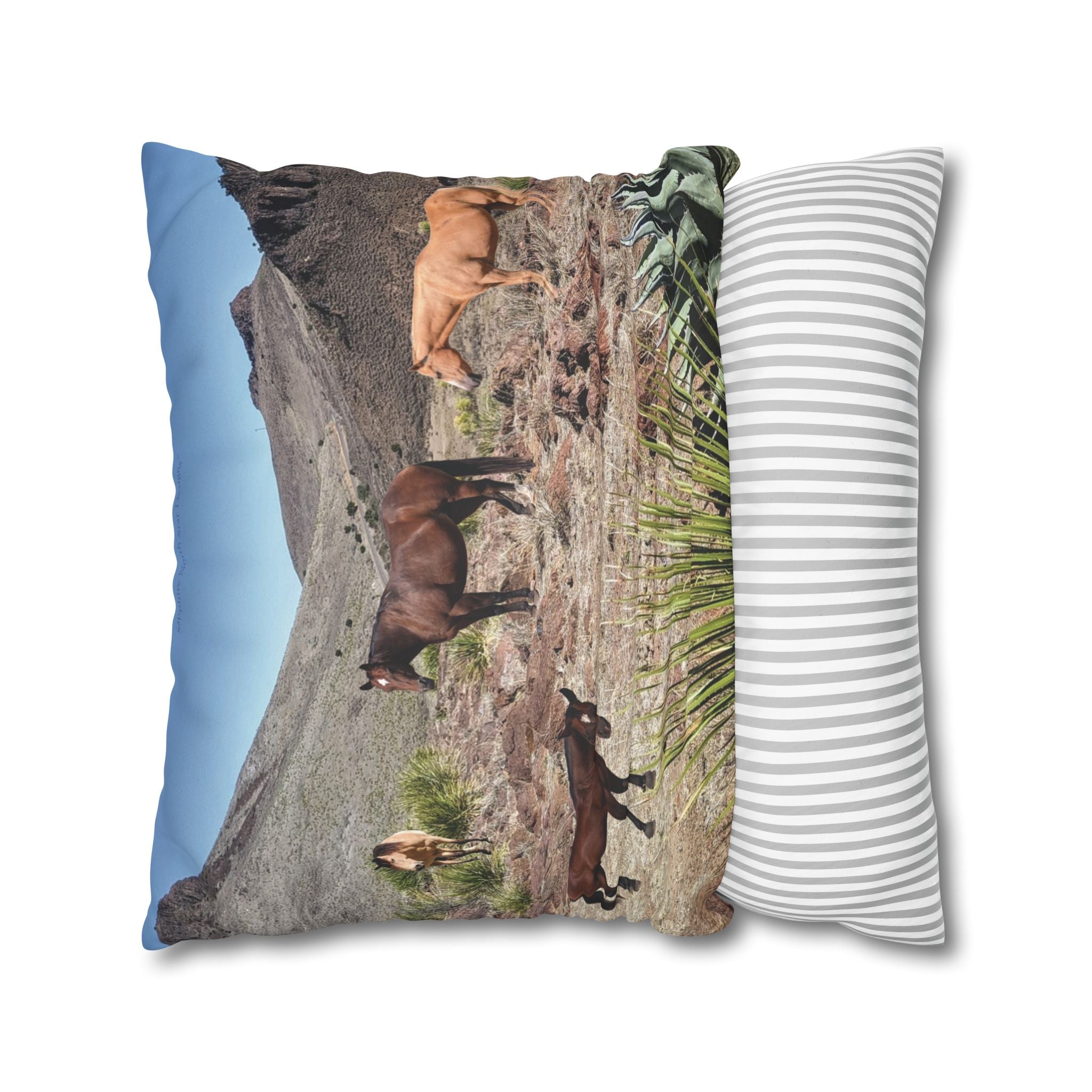 Horses Faux Suede Square *Pillow Case only*