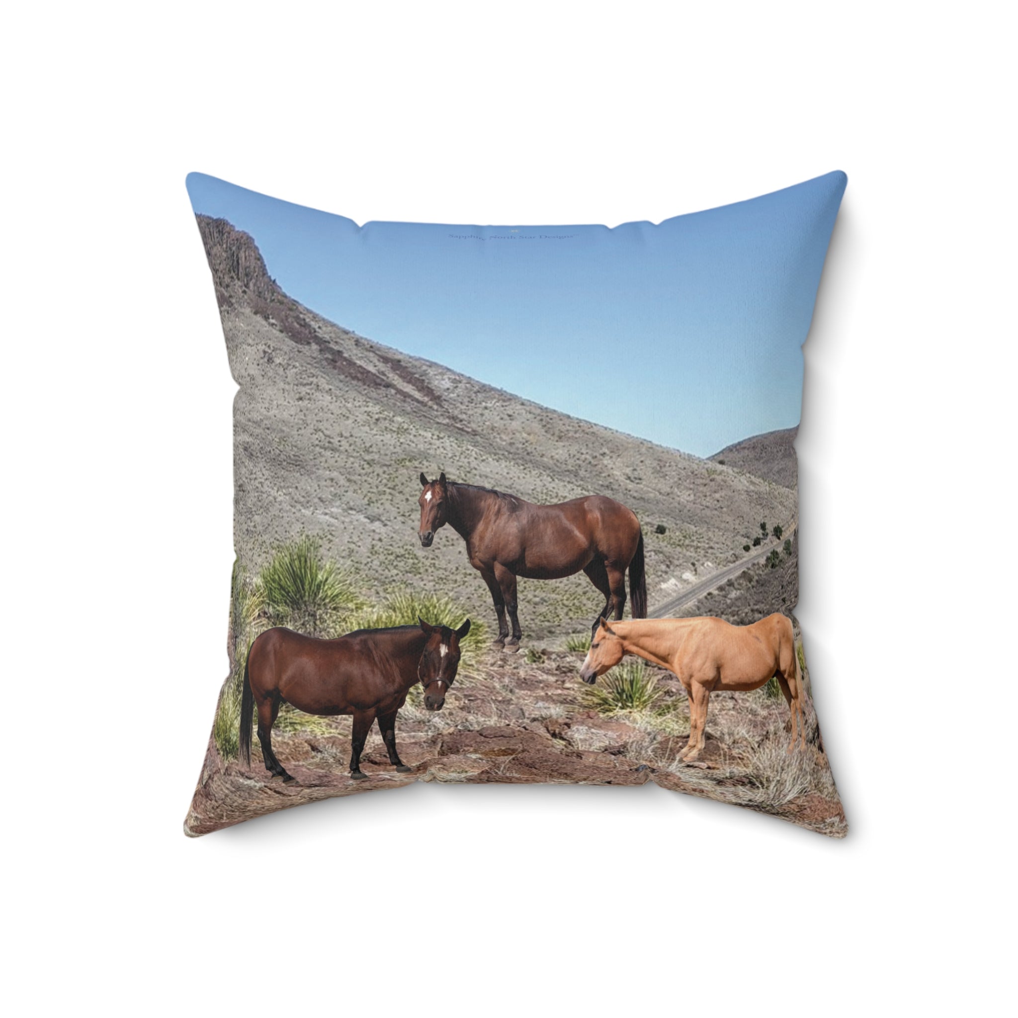 Horse Faux Suede Square Pillow