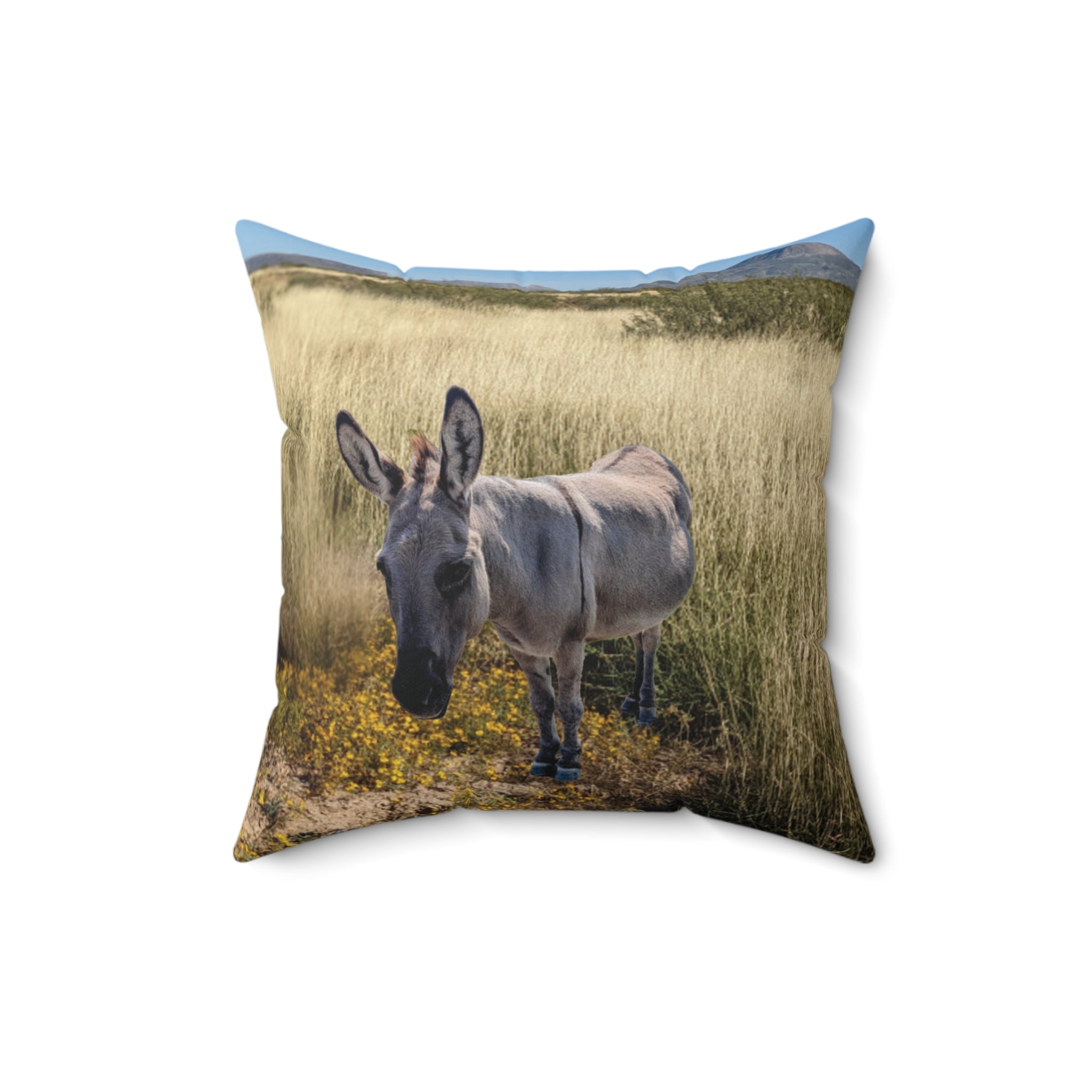Donkey Faux Suede Square Pillow