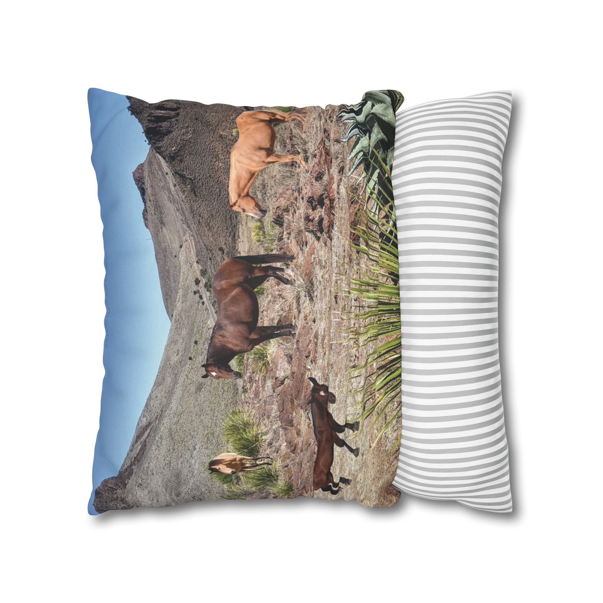 Horses Faux Suede Square *Pillow Case only*