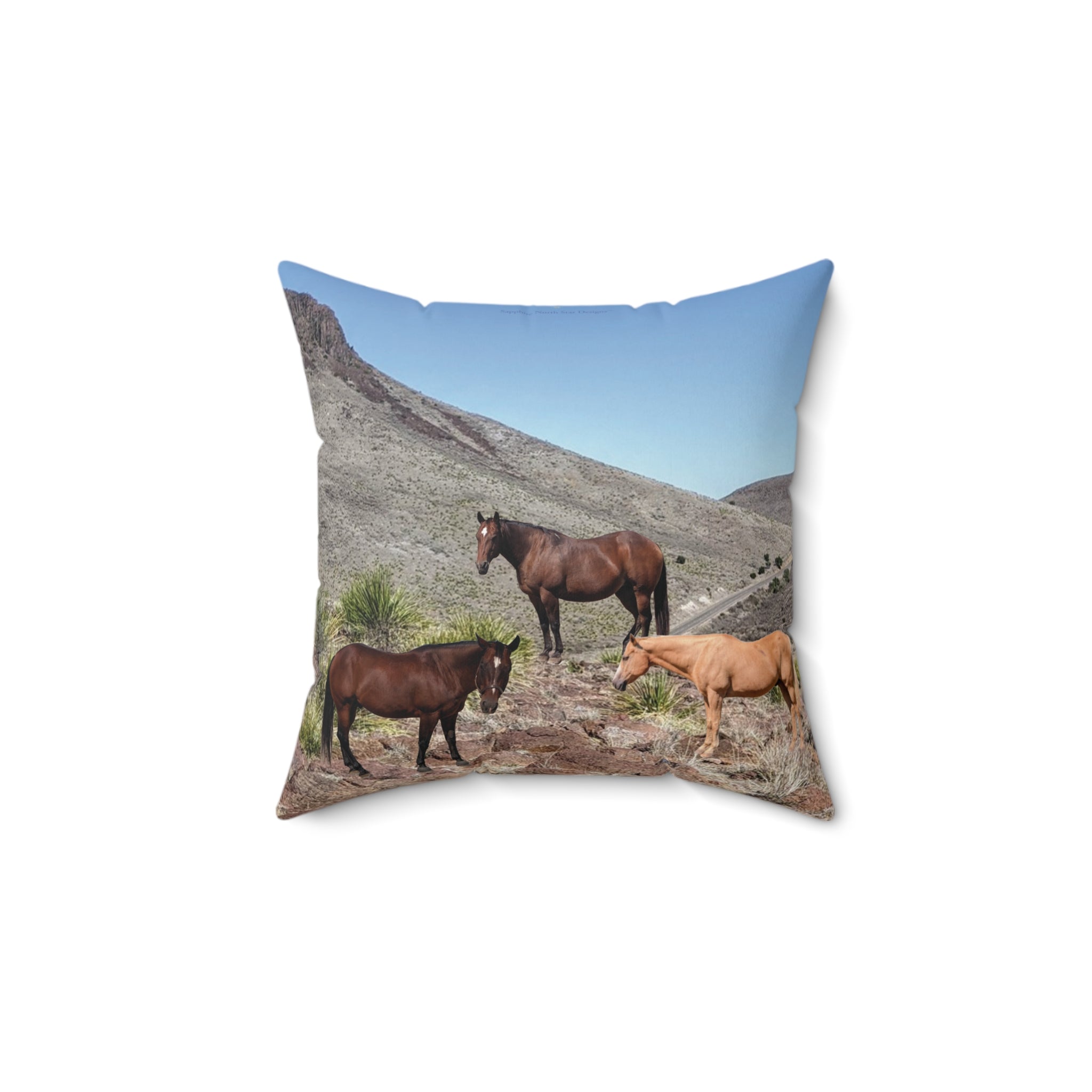 Horse Faux Suede Square Pillow