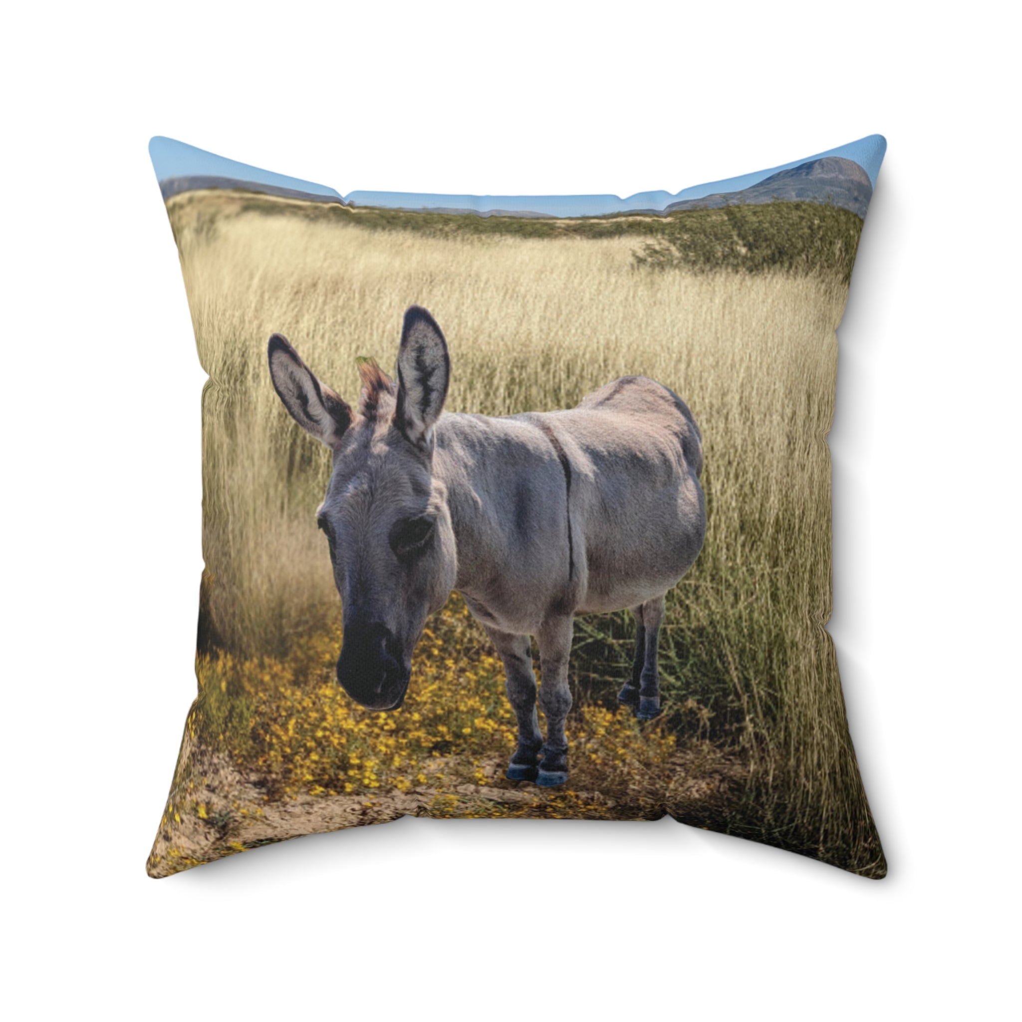 Donkey Faux Suede Square Pillow