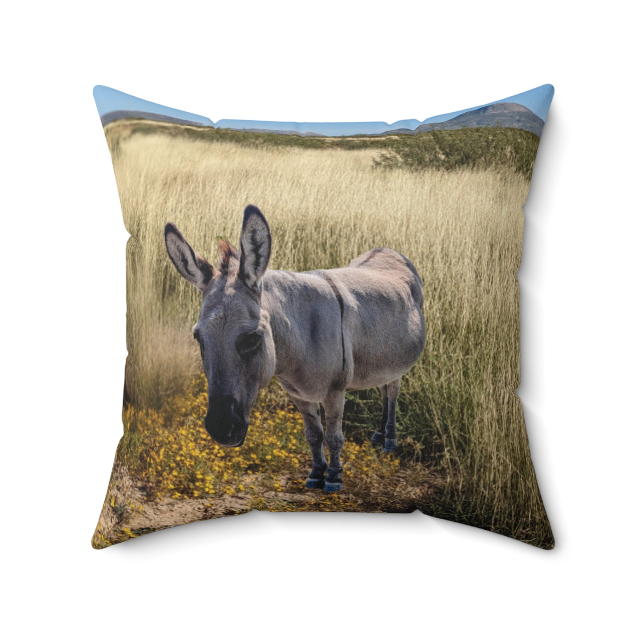 Donkey Faux Suede Square Pillow