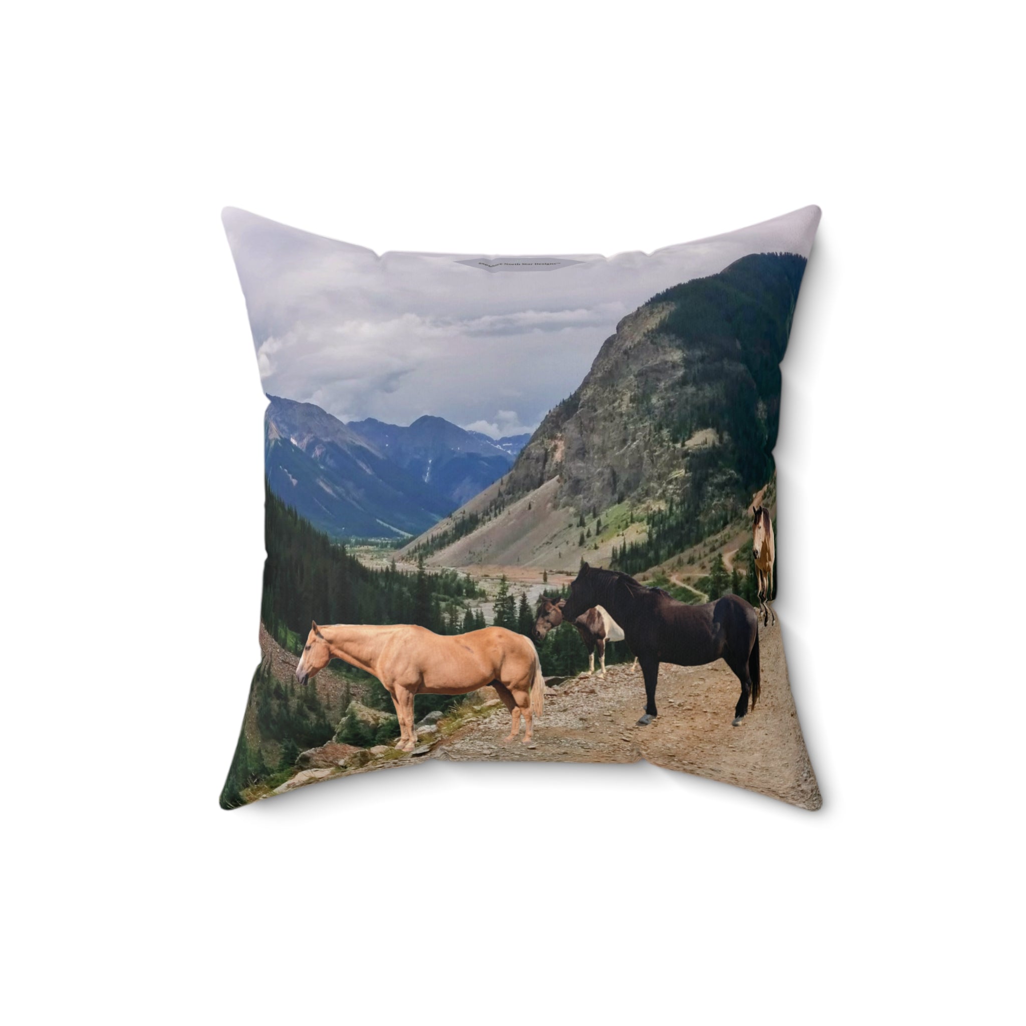Horse Faux Suede Square Pillow