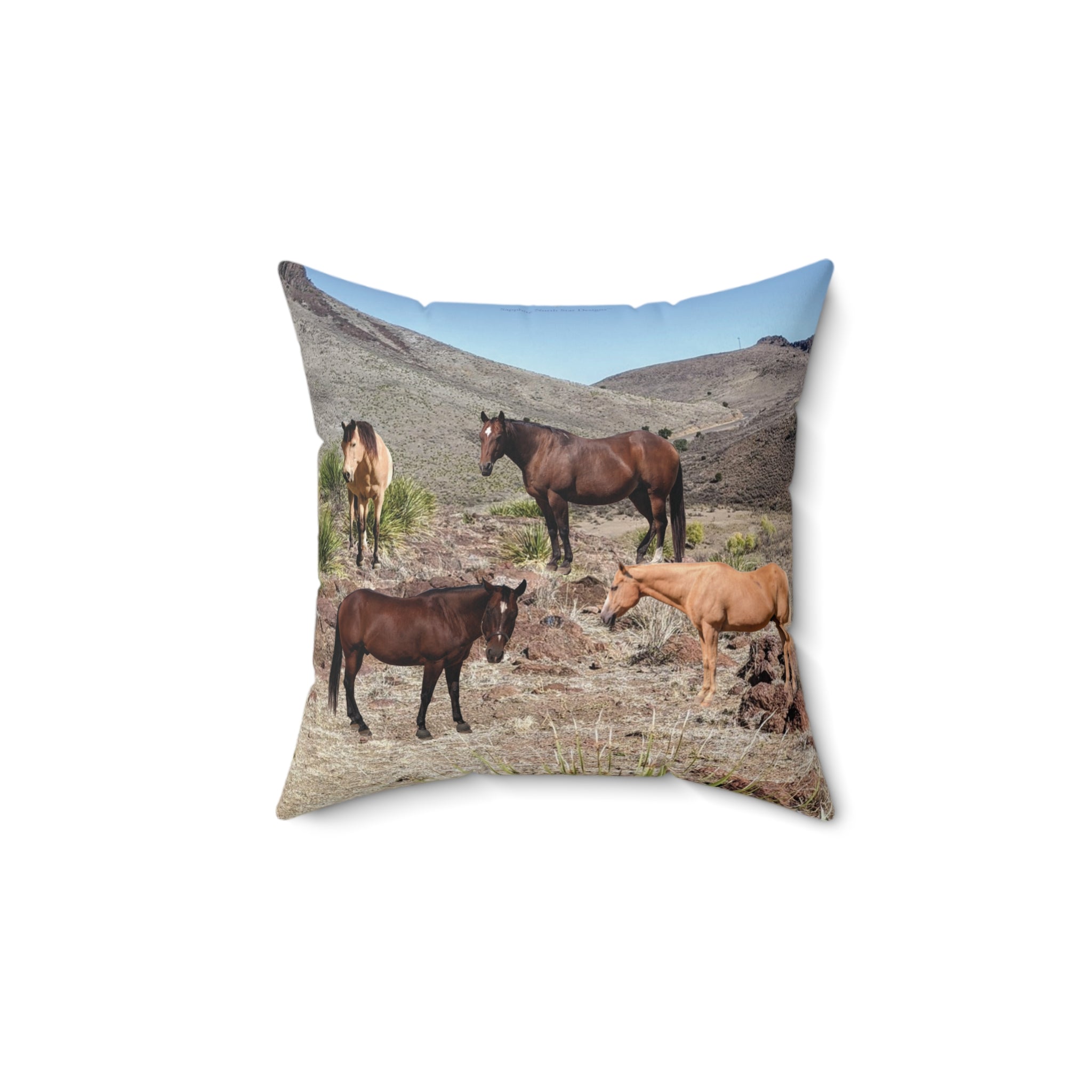 Horse Faux Suede Square Pillow