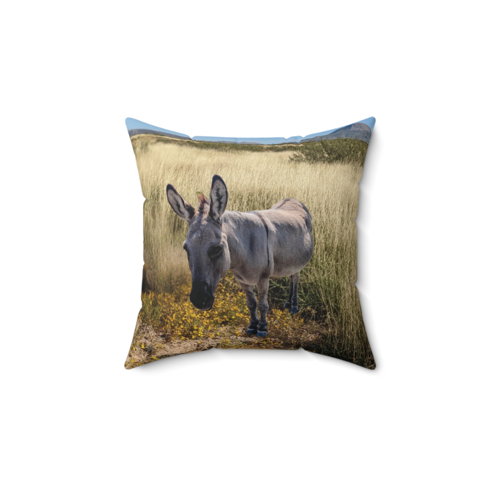 Donkey Faux Suede Square Pillow