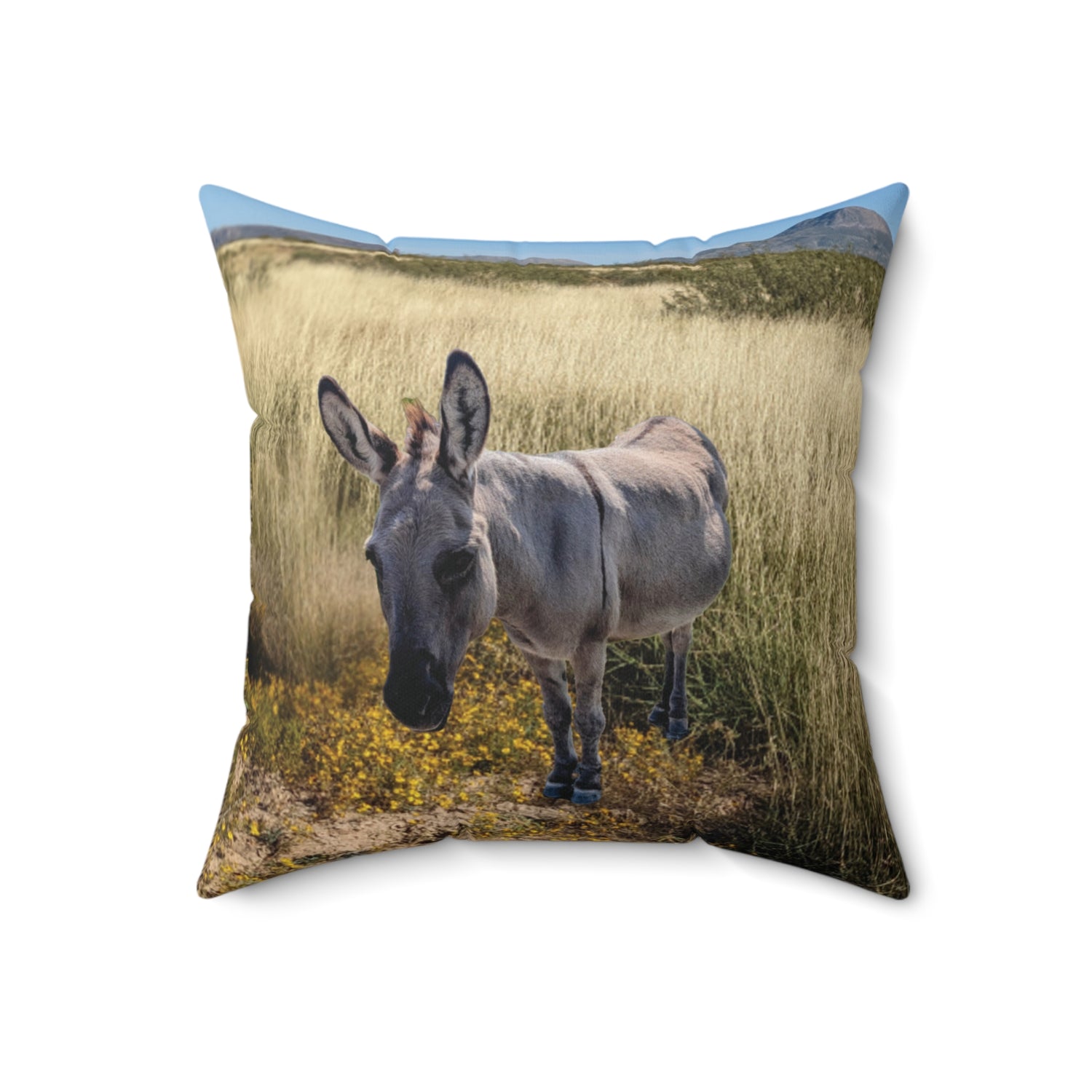 Donkey Faux Suede Square Pillow