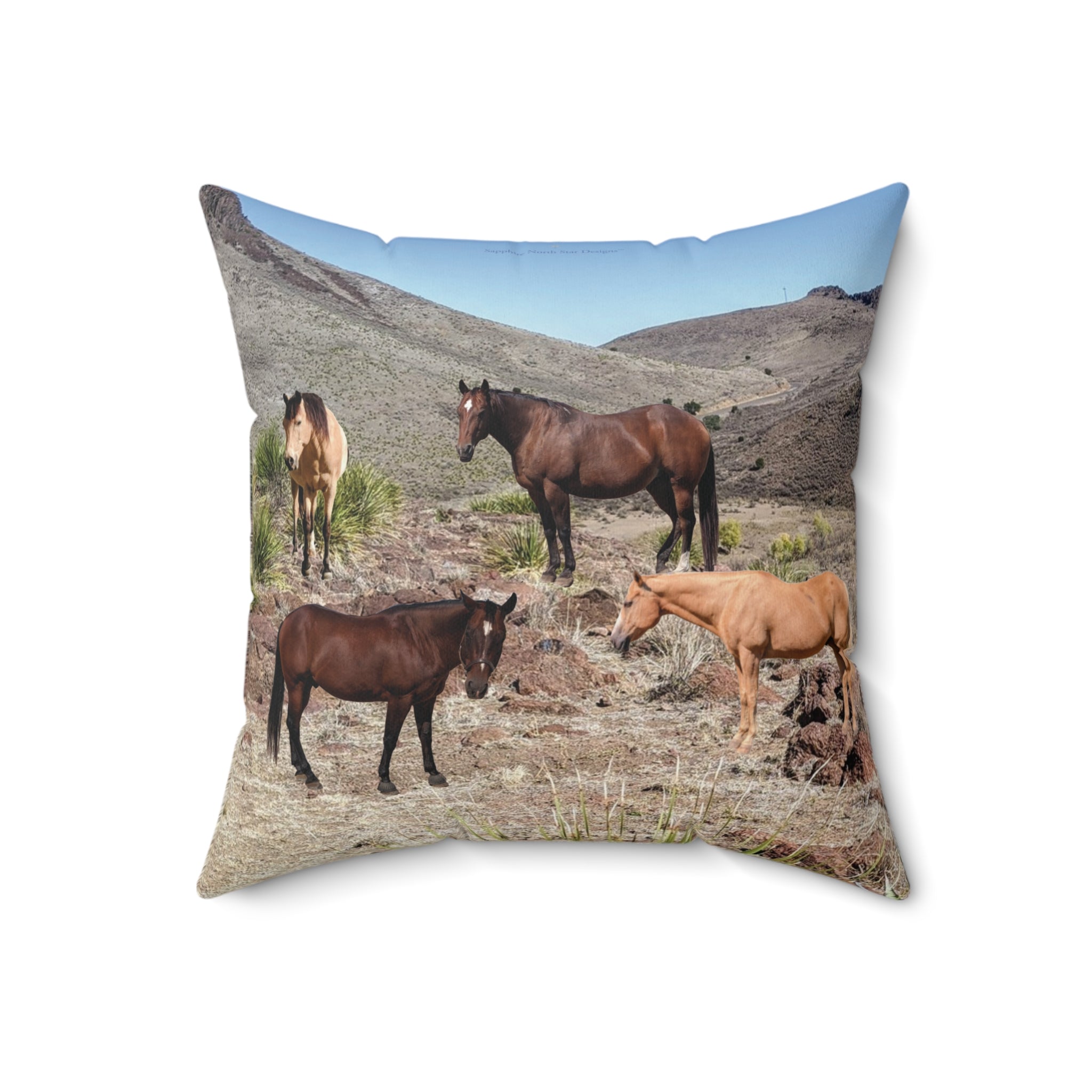 Horse Faux Suede Square Pillow