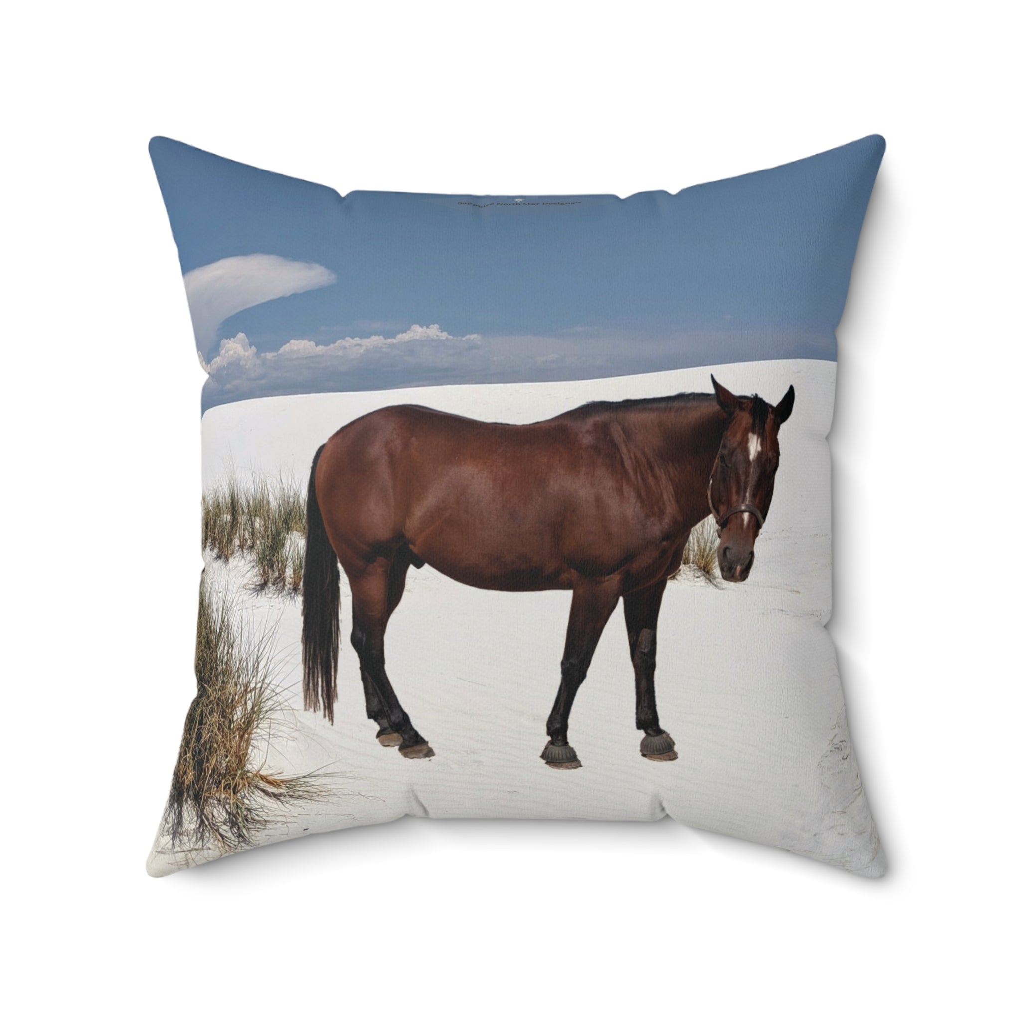 Horse Faux Suede Square Pillow