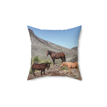 Horse Faux Suede Square Pillow