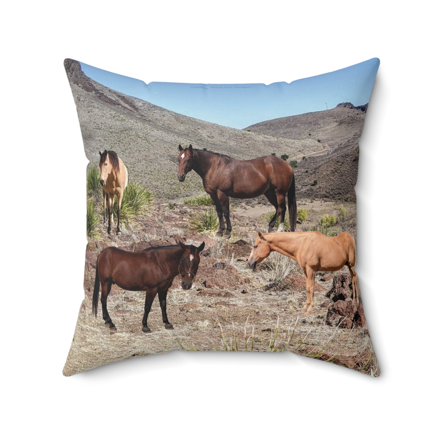 Horse Faux Suede Square Pillow
