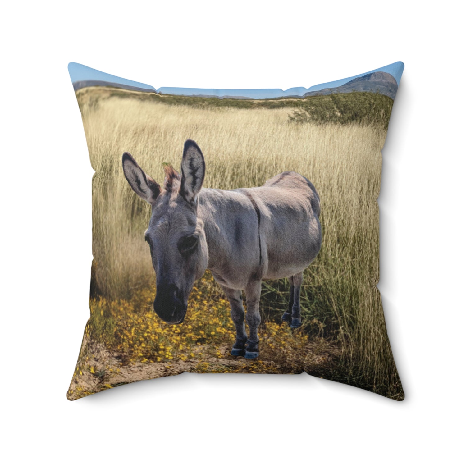 Donkey Faux Suede Square Pillow
