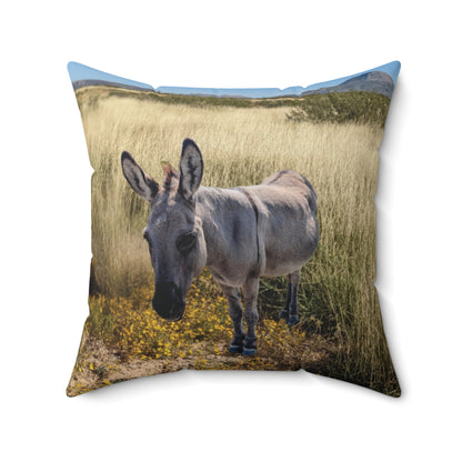 Donkey Faux Suede Square Pillow