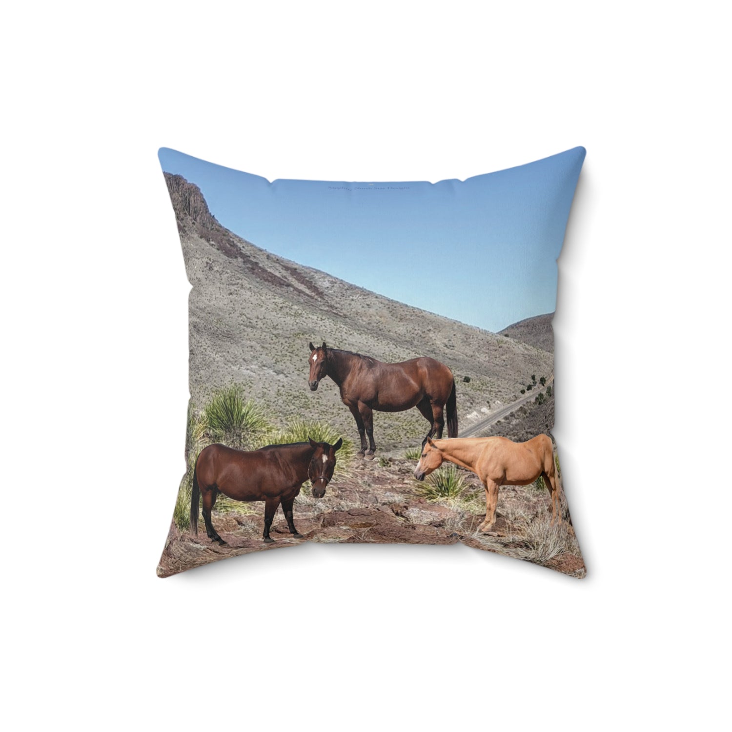 Horse Faux Suede Square Pillow
