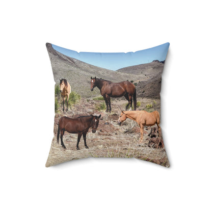 Horse Faux Suede Square Pillow