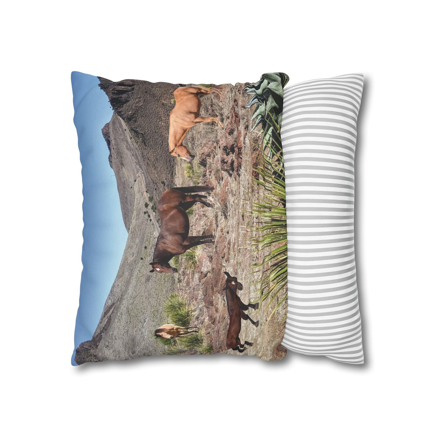 Horses Faux Suede Square *Pillow Case only*