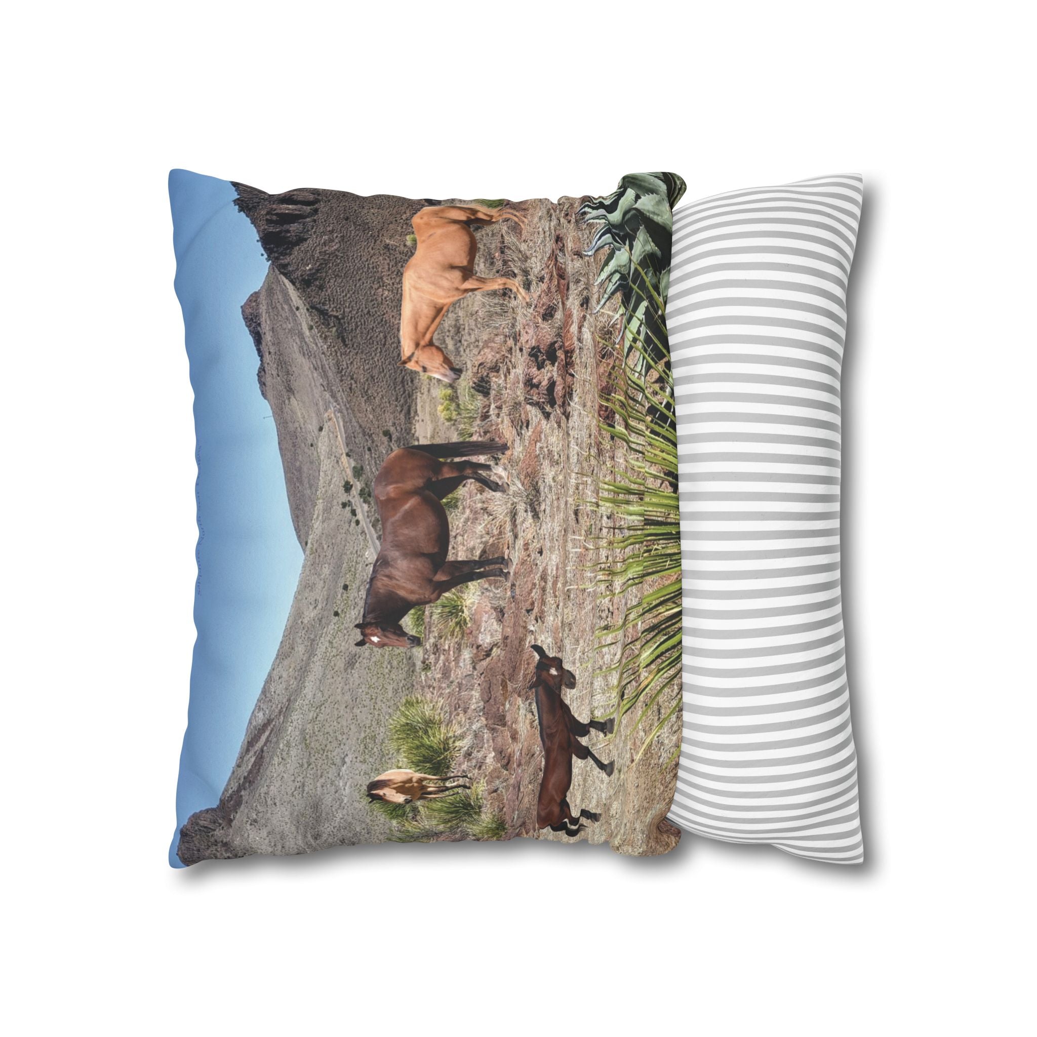 Horses Faux Suede Square *Pillow Case only*