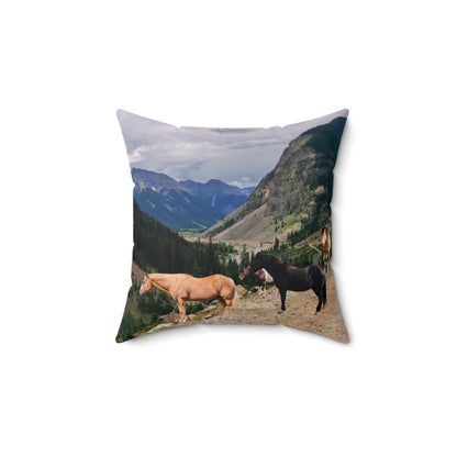Horse Faux Suede Square Pillow