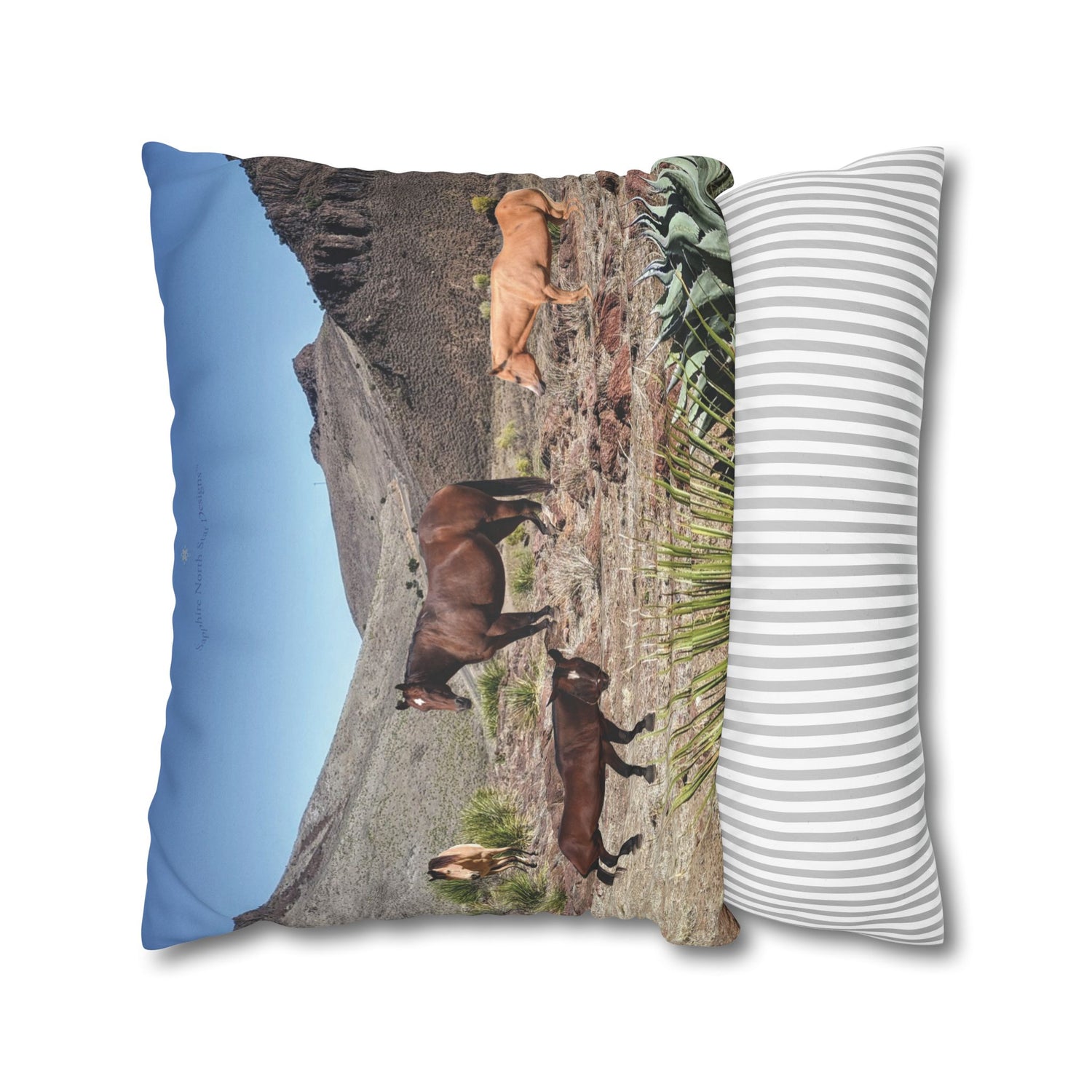 Horses Faux Suede Square *Pillow Case only*