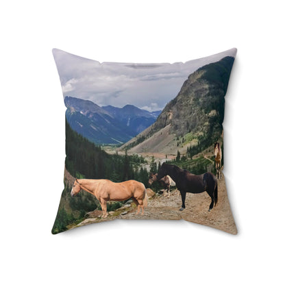 Horse Faux Suede Square Pillow