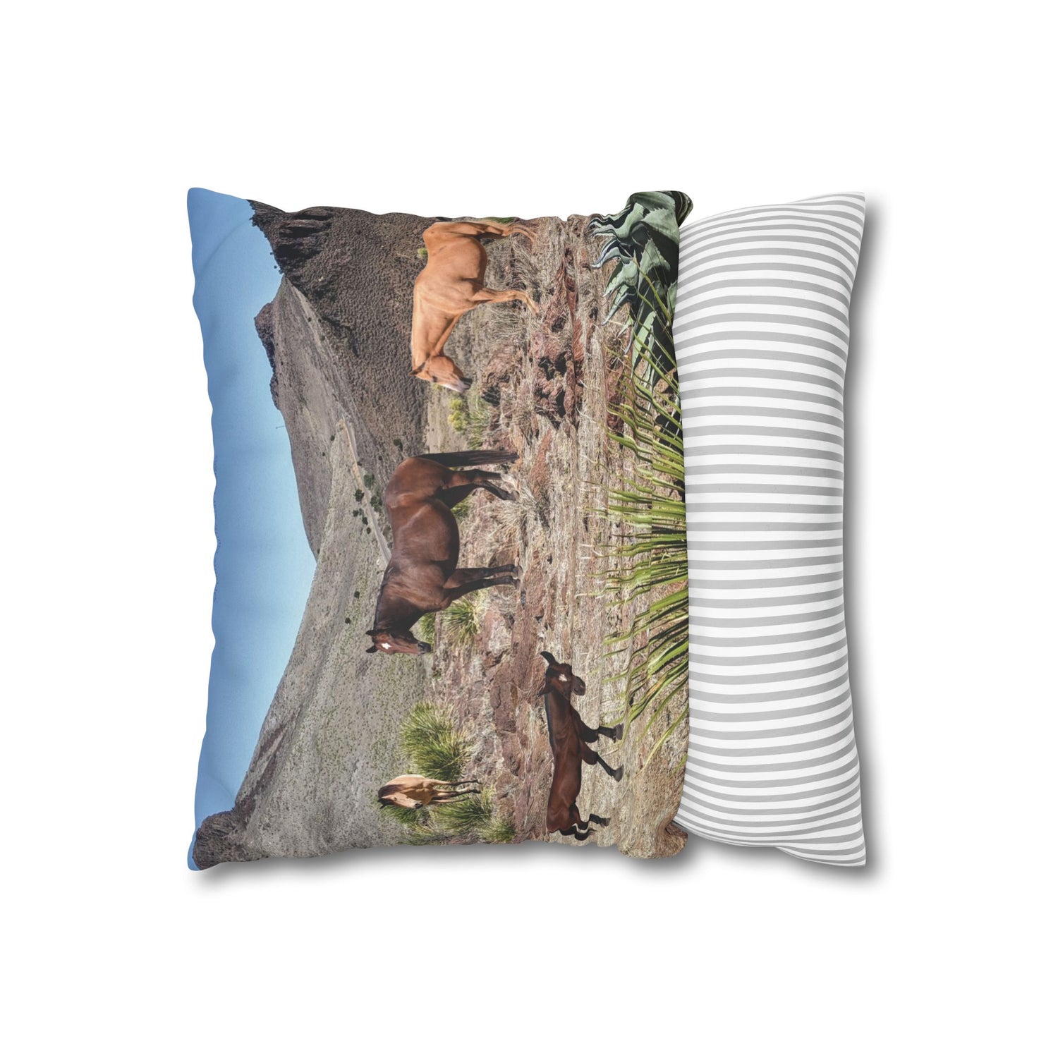 Horses Faux Suede Square *Pillow Case only*