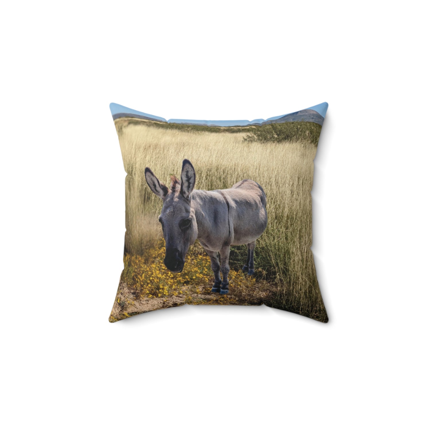 Donkey Faux Suede Square Pillow