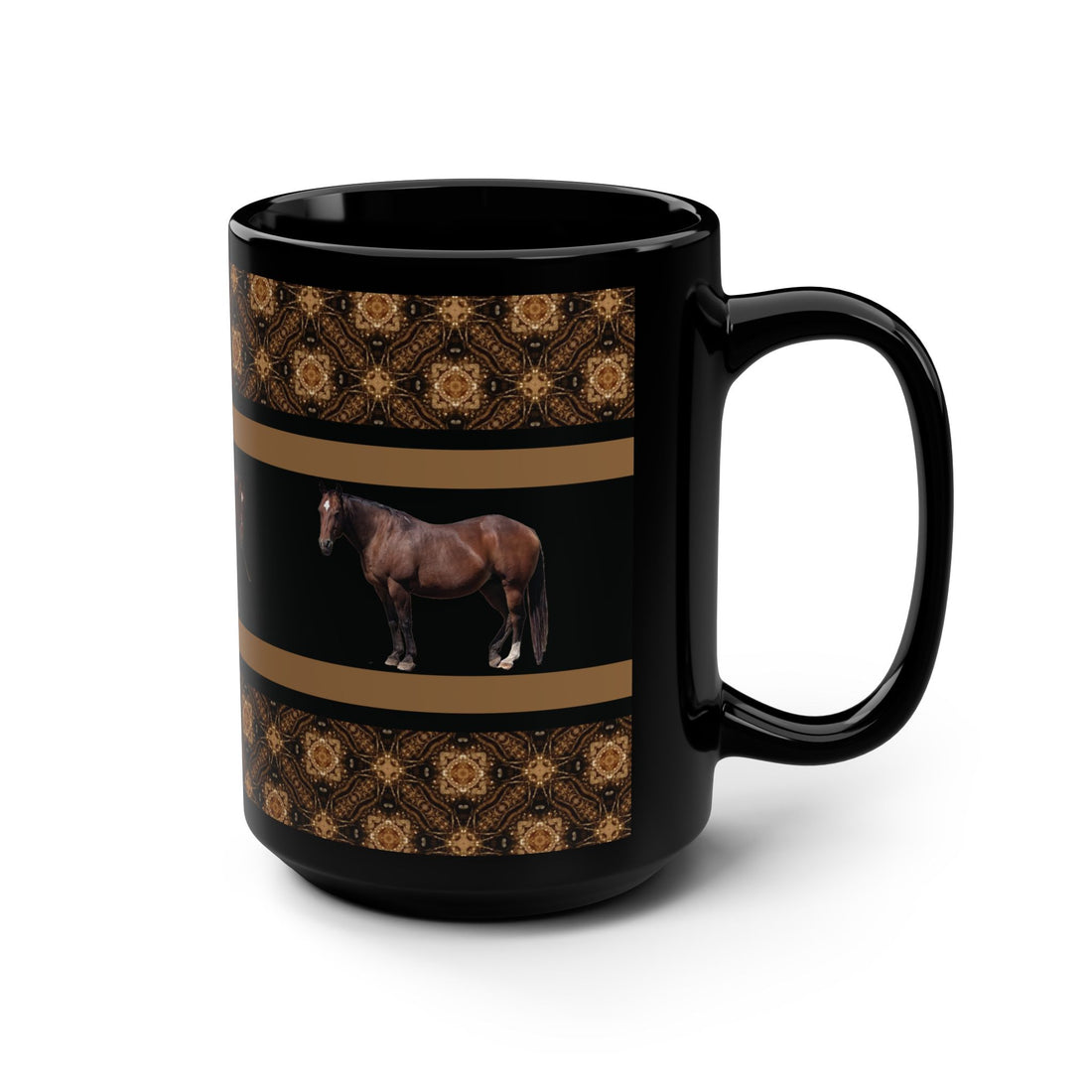 Horse Black Mug, 15oz