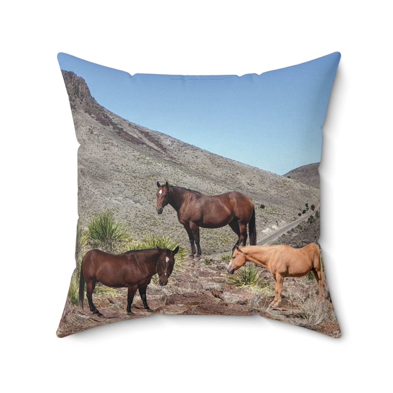 Horse Faux Suede Square Pillow