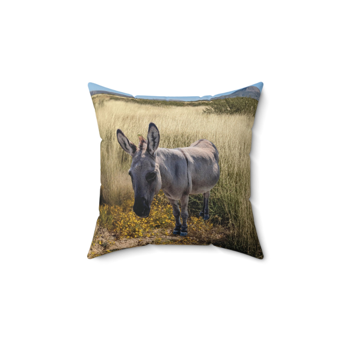 Donkey Faux Suede Square Pillow