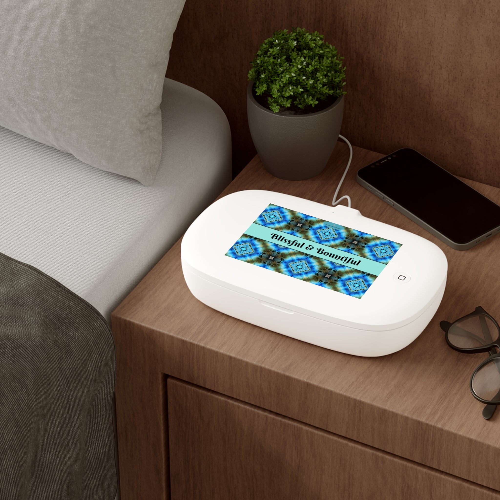 Blissful &amp; Bountiful UV Phone Sanitizer and Wireless Charging Pad