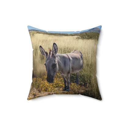 Donkey Faux Suede Square Pillow